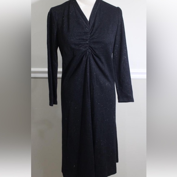 Lafayette 148 Black Sparkle High Designer Dress - Picture 1 of 12